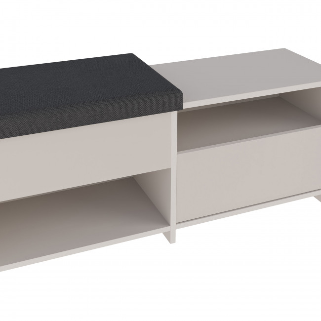 Nexara - Banc d'entrée avec rangement à chaussures 1 porte en bois et tissu L120cm