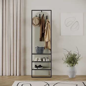 Wynsar - Meuble d'entrée 3 étagères en bois et métal H180cm