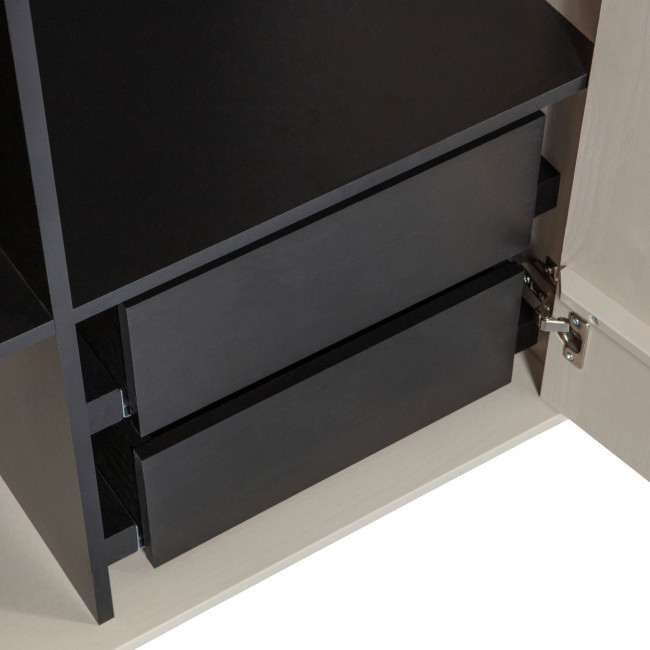 Daily - Armoire 2 portes, 2 tiroirs en bois H200cm