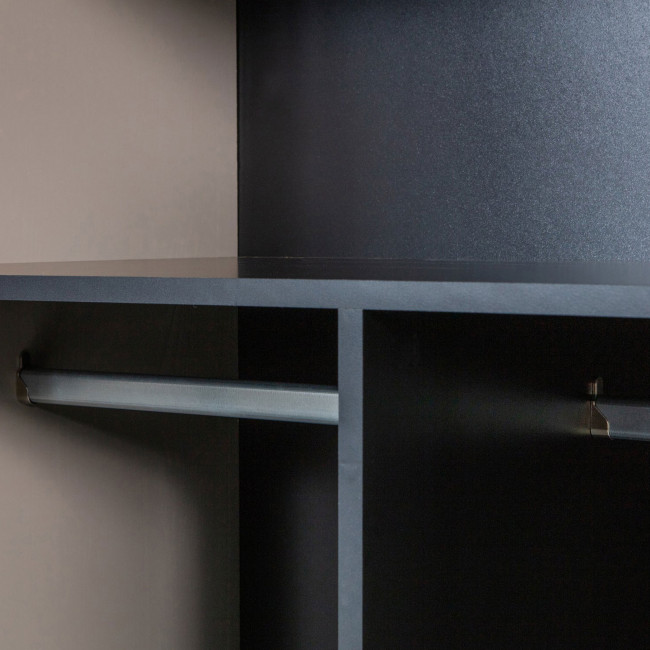 Daily - Armoire 2 portes, 2 tiroirs en bois H200cm