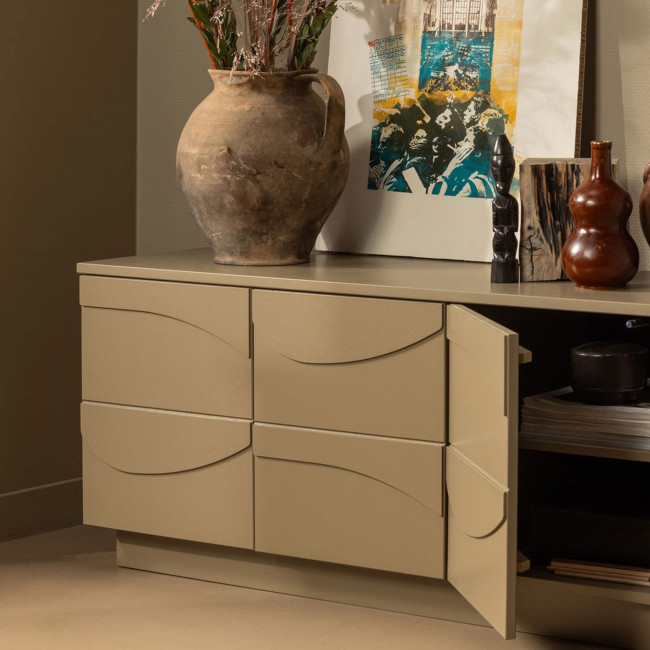 Teo - Meuble TV 5 portes en bois L180cm