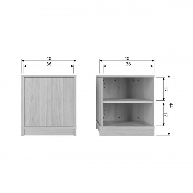 Modulair - Meuble TV 1 porte en bois L40cm
