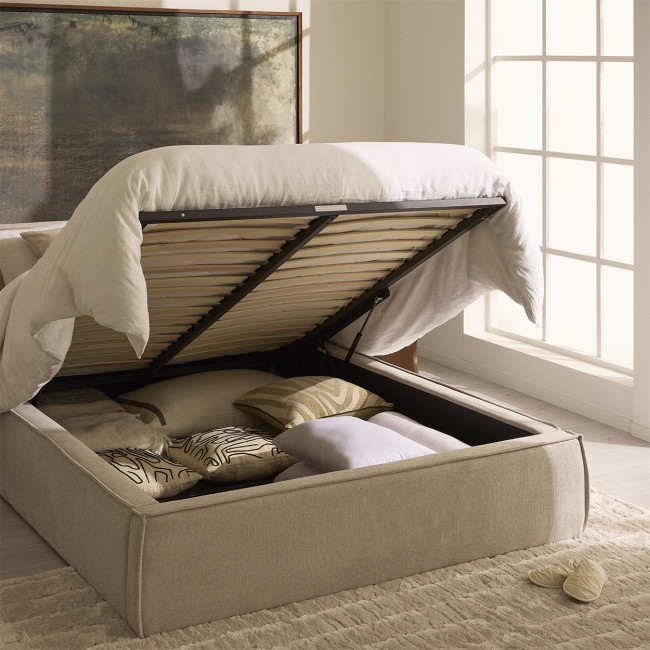 Liberia - Lit coffre en tissu 140x190cm