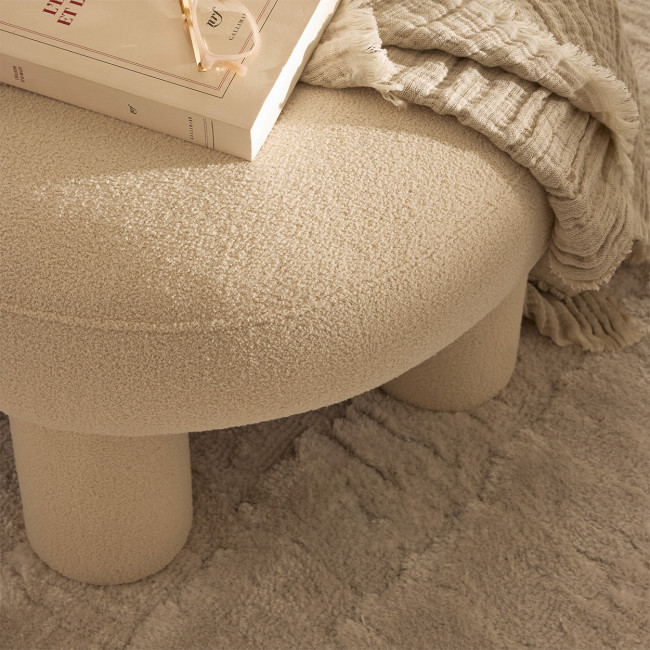 Bloomi - Tabouret rond XL en tissu bouclette ø60cm