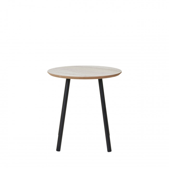 Aalst - Table d'appoint ronde en effet marbre et métal ø40cm