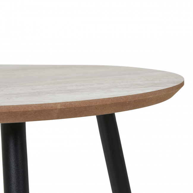 Aalst - Table d'appoint ronde en effet marbre et métal ø40cm