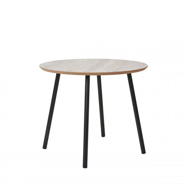 Aalst - Table d'appoint ronde en effet marbre et métal ø55cm