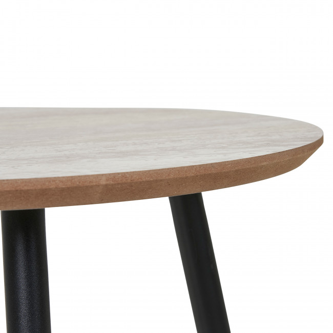 Aalst - Table d'appoint ronde en effet marbre et métal ø55cm