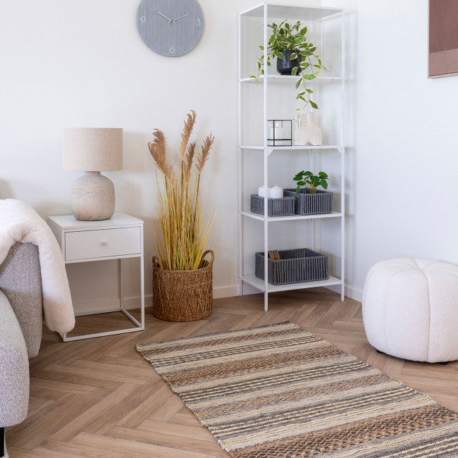 Paisley - Pouf rond en tissu bouclette ø48cm