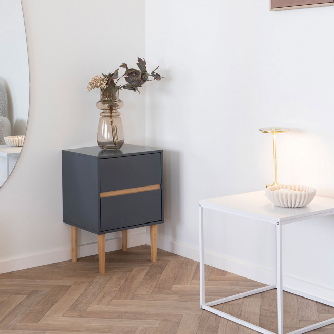 Vita- Bout de canapé en métal blanc