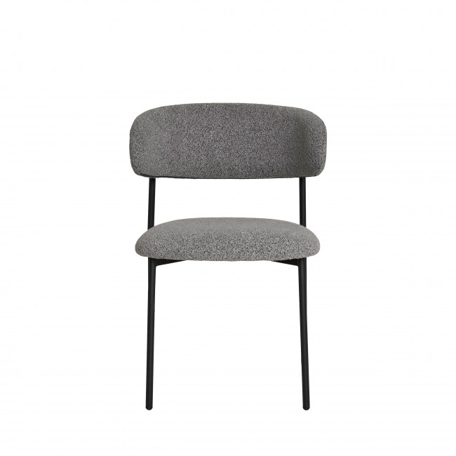 Mira - Lot de 2 chaises en tissu bouclette et métal