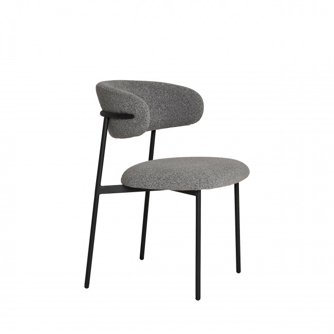 Mira - Lot de 2 chaises en tissu bouclette et métal