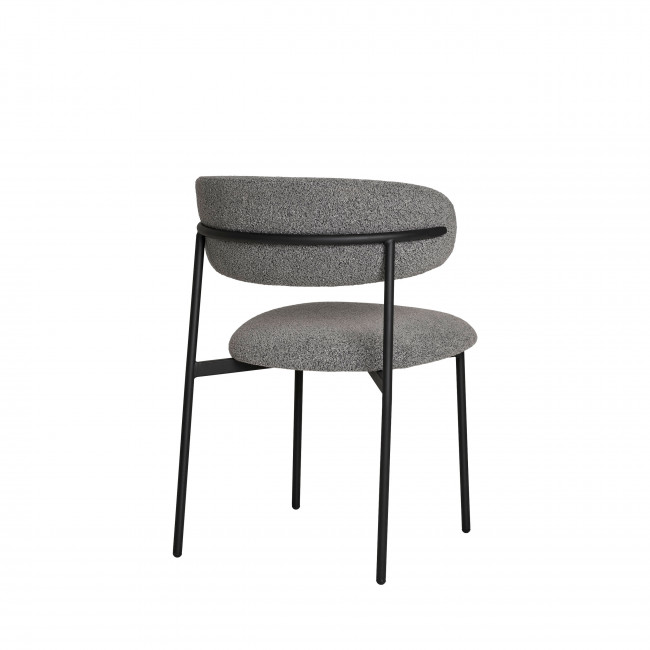 Mira - Lot de 2 chaises en tissu bouclette et métal