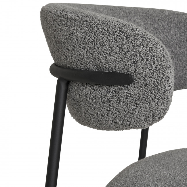 Mira - Lot de 2 chaises en tissu bouclette et métal