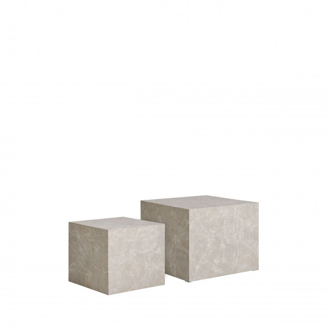 Prague - Table basse carrée en effet marbre 50x50cm