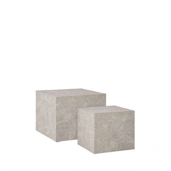 Prague - Table basse carrée en effet marbre 50x50cm