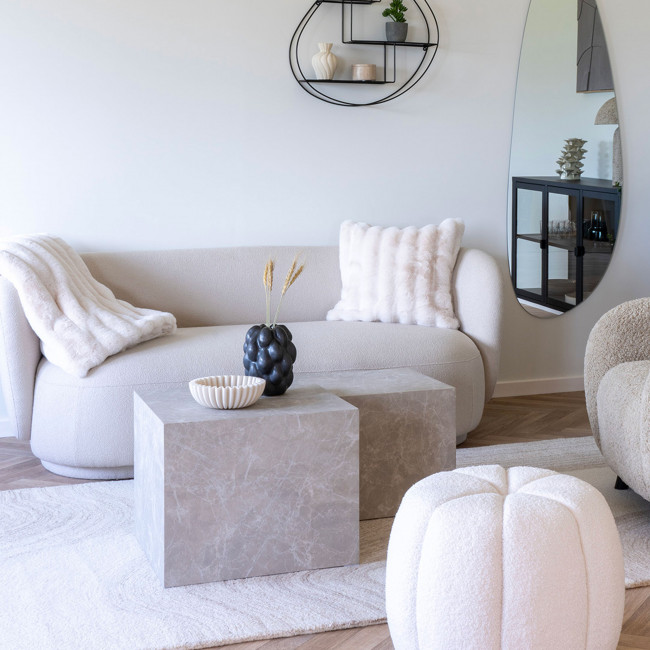 Prague - Table basse carrée en effet marbre 50x50cm