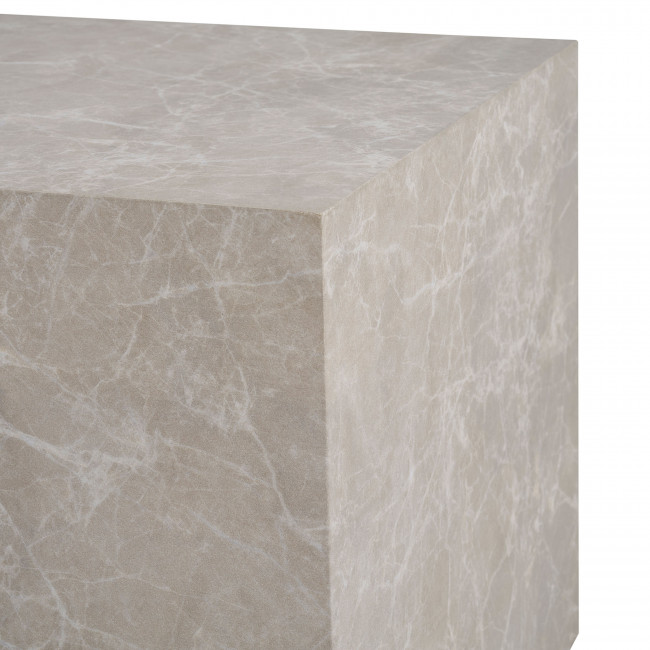 Prague - Table basse carrée en effet marbre 50x50cm