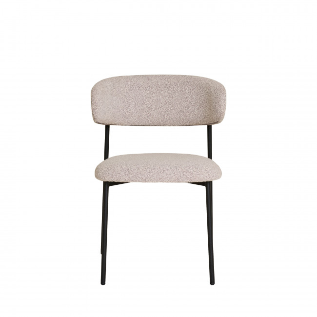 Mira - Lot de 2 chaises en tissu bouclette et métal