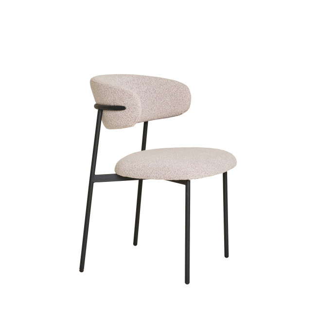 Mira - Lot de 2 chaises en tissu bouclette et métal