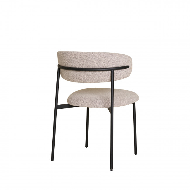 Mira - Lot de 2 chaises en tissu bouclette et métal
