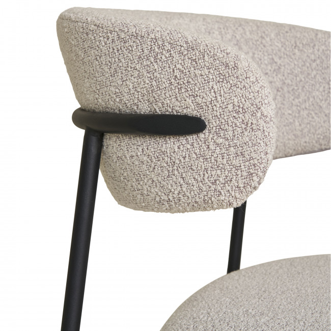 Mira - Lot de 2 chaises en tissu bouclette et métal