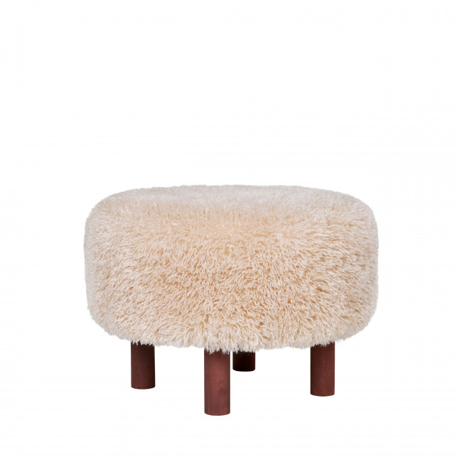 Inverness - Pouf rond en fausse fourrure ø50cm