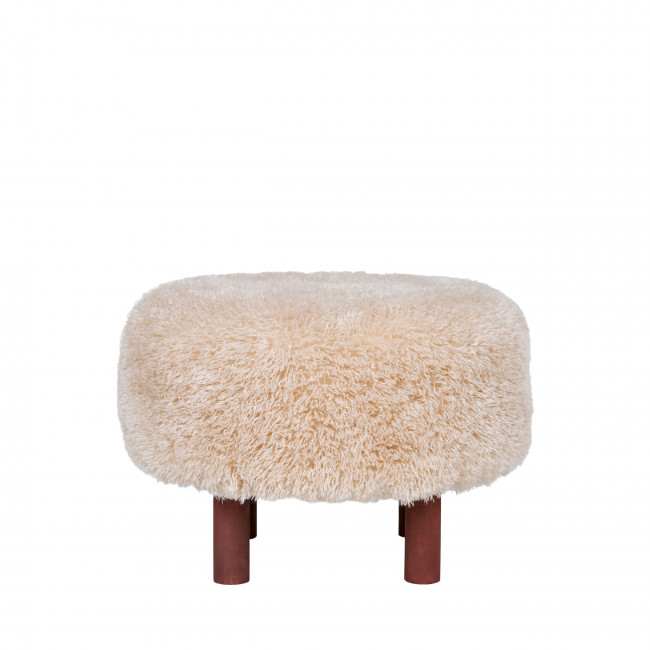 Inverness - Pouf rond en fausse fourrure ø50cm