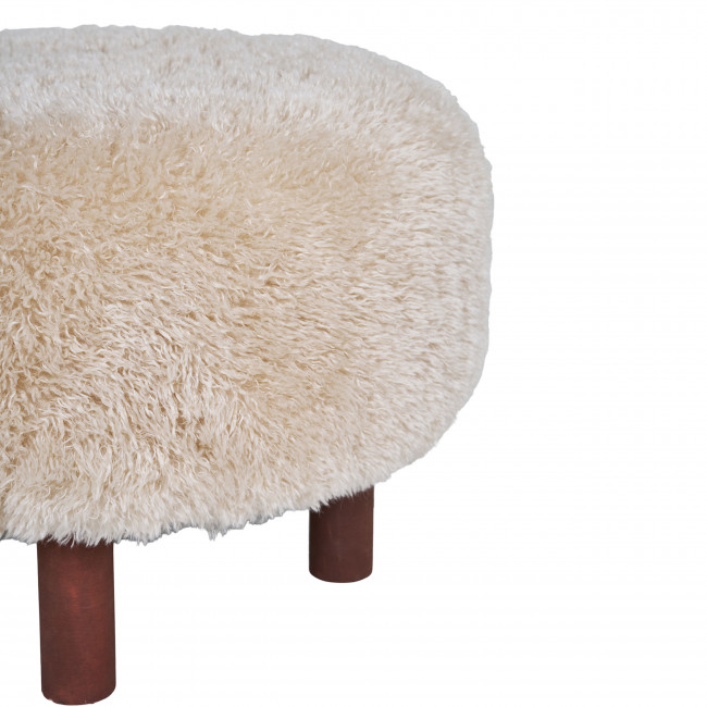 Inverness - Pouf rond en fausse fourrure ø50cm