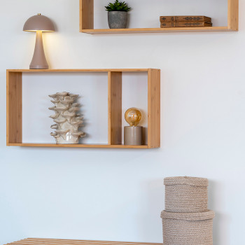 Ember - Etagère murale 2 niches en bambou L70cm