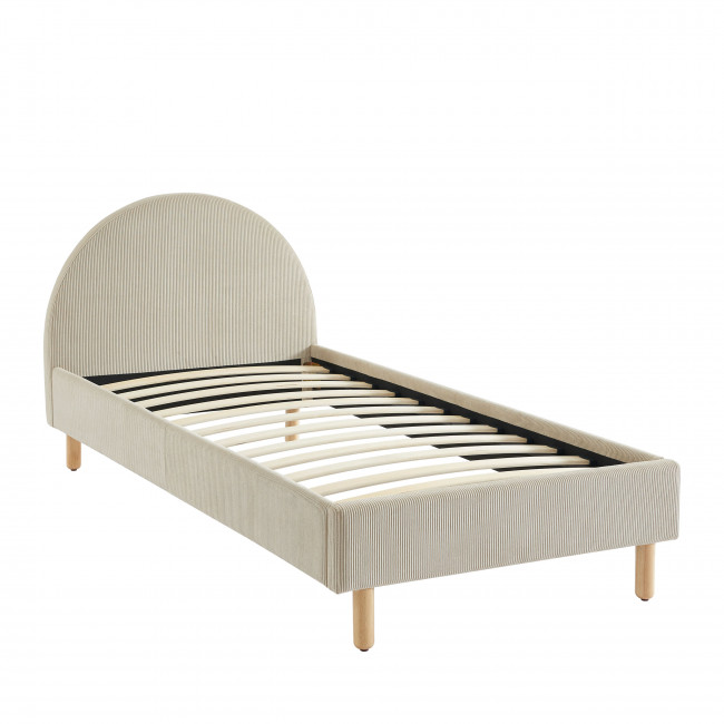 Kiel - Lit en velours côtelé 90x190cm