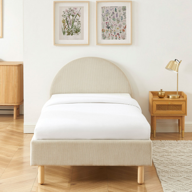 Kiel - Lit en velours côtelé 90x190cm