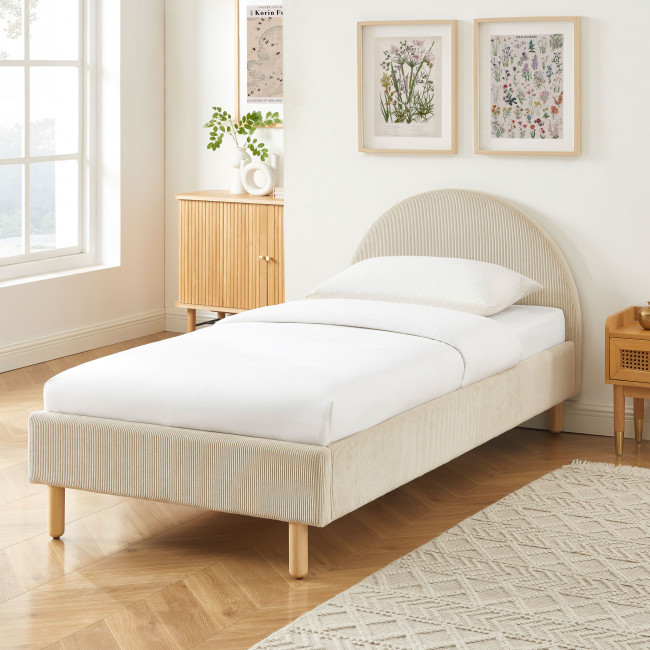 Kiel - Lit en velours côtelé 90x190cm