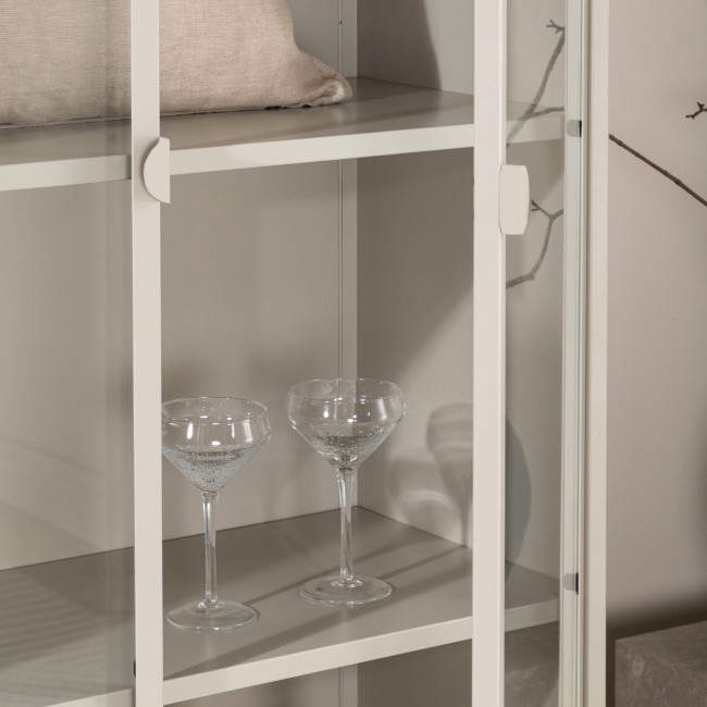 Piring - Vaisselier 2 portes en verre et métal H190cm