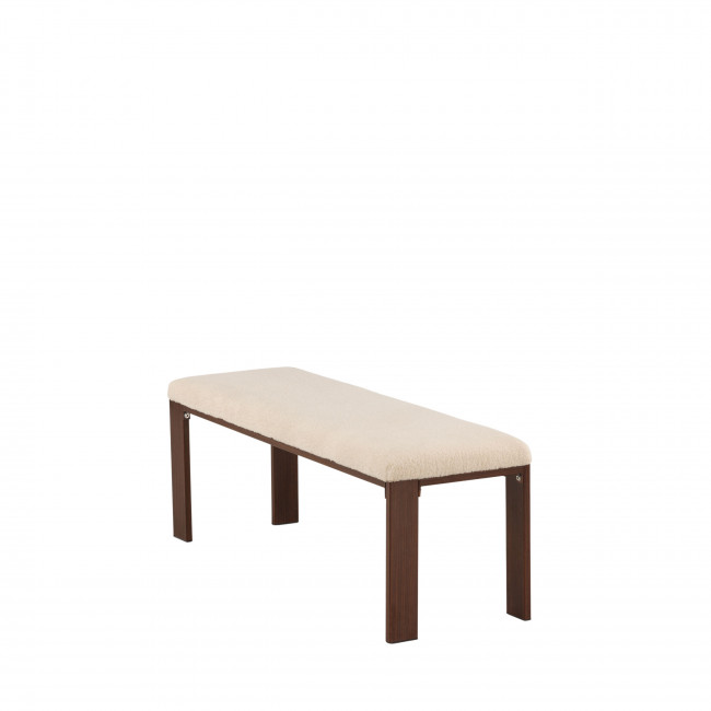 Chester - Banc en tissu bouclette et bois L120cm