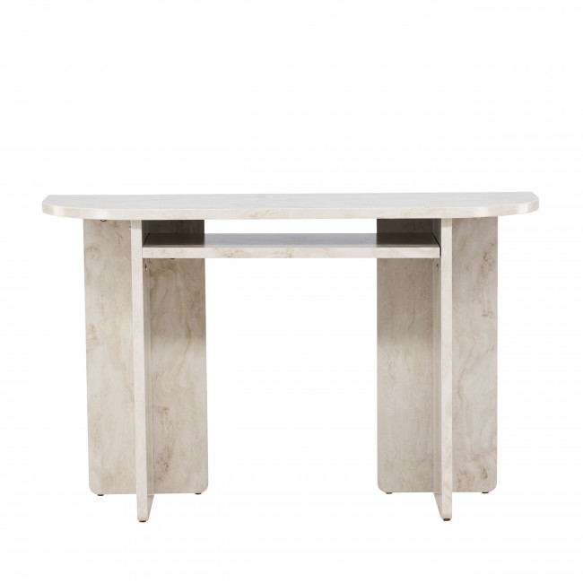 Alesund - Console aux bords arrondis en effet travertin L120cm