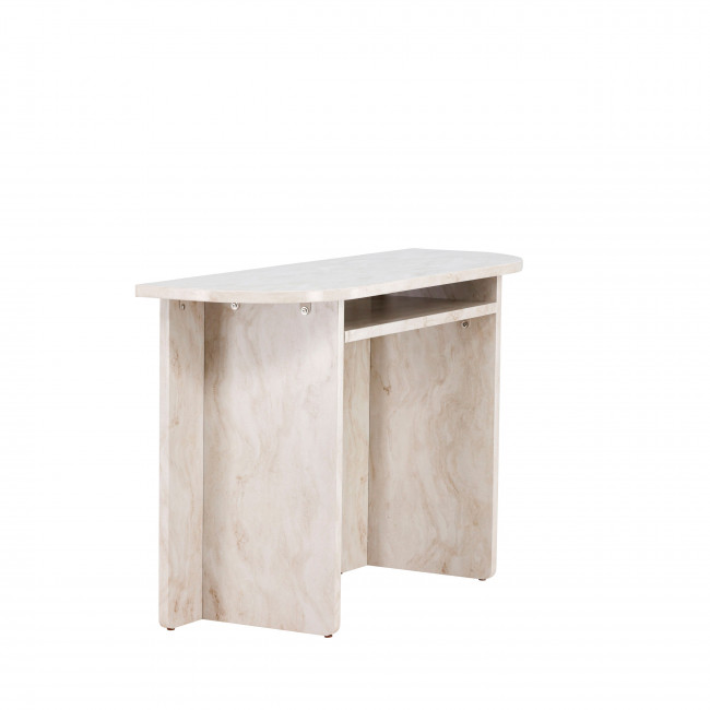 Alesund - Console aux bords arrondis en effet travertin L120cm
