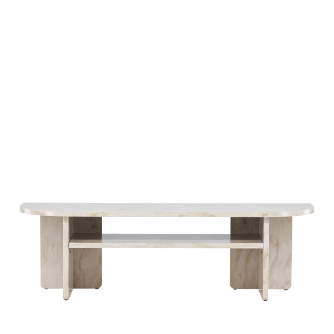 Alesund - Meuble TV en effet travertin L140cm