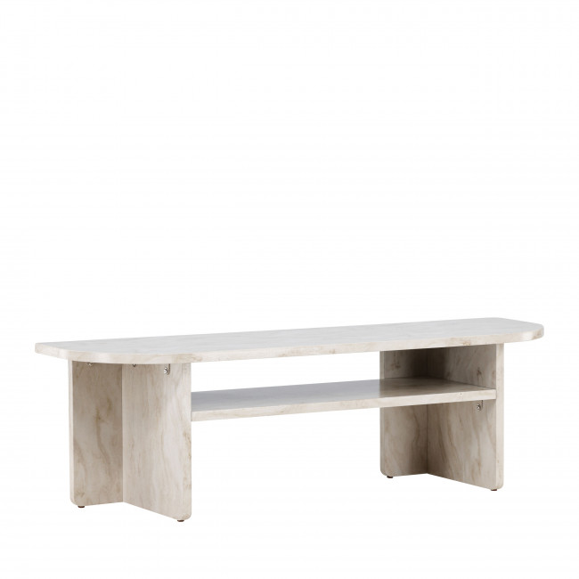 Alesund - Meuble TV en effet travertin L140cm