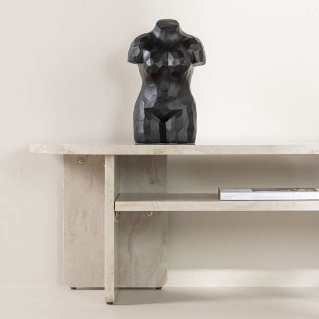 Alesund - Meuble TV en effet travertin L140cm