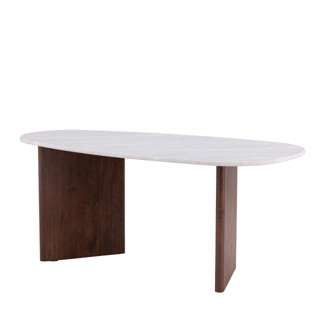 Gronvik - Table à manger 8 personnes organique en effet marbre