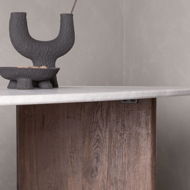 Gronvik - Table à manger 8 personnes organique en effet marbre