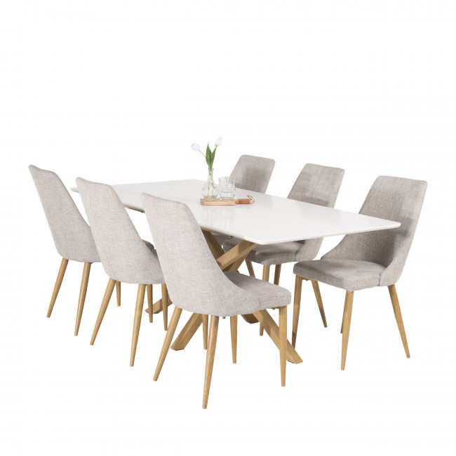 Piazza - Table à manger 8 personnes en bois et métal