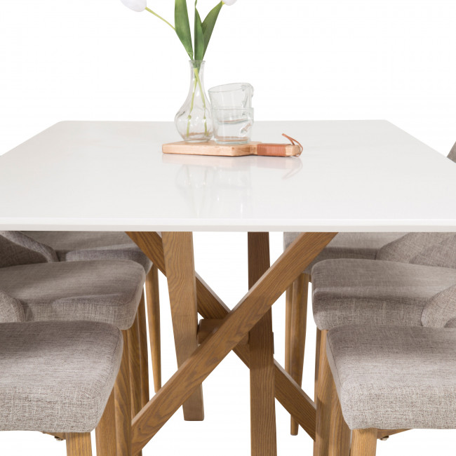 Piazza - Table à manger 8 personnes en bois et métal