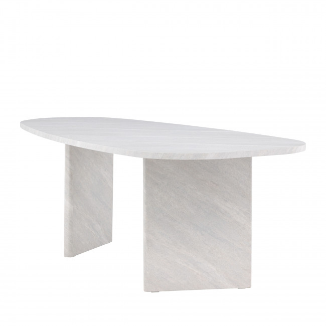 Gronvik - Table à manger 10 personnes organique en effet marbre