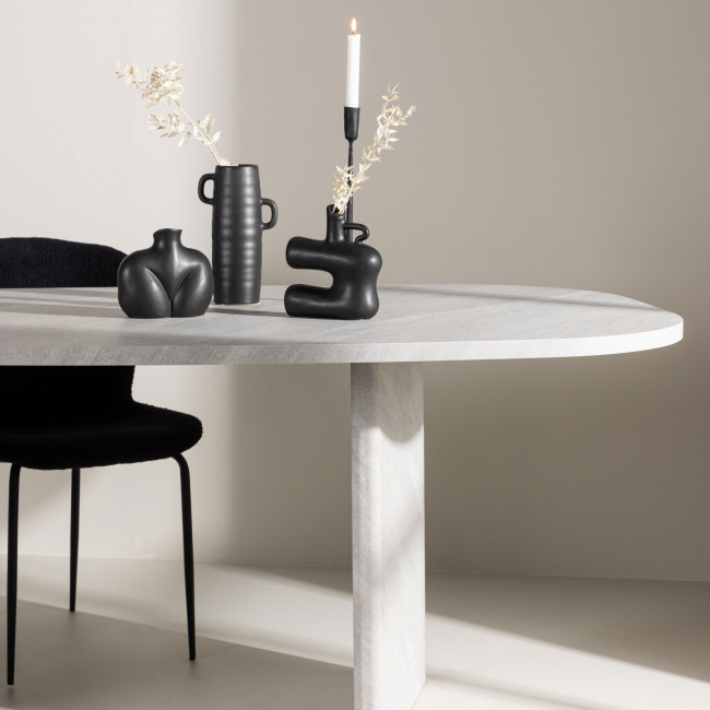 Gronvik - Table à manger 10 personnes organique en effet marbre