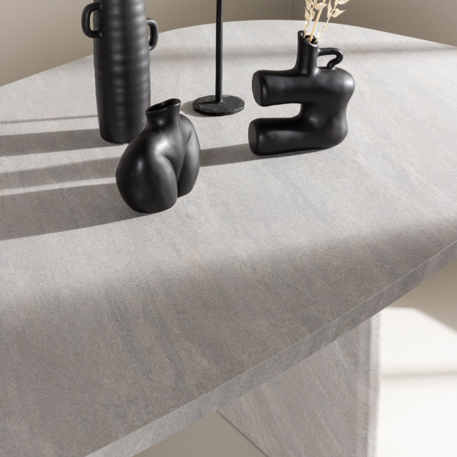 Gronvik - Table à manger 10 personnes organique en effet marbre