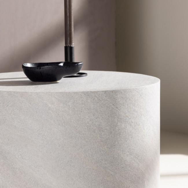 York - Table d'appoint ronde effet marbre ø50cm