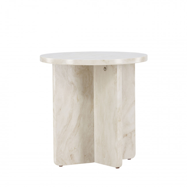 Alesund - Table d'appoint ronde effet marbre ø50cm