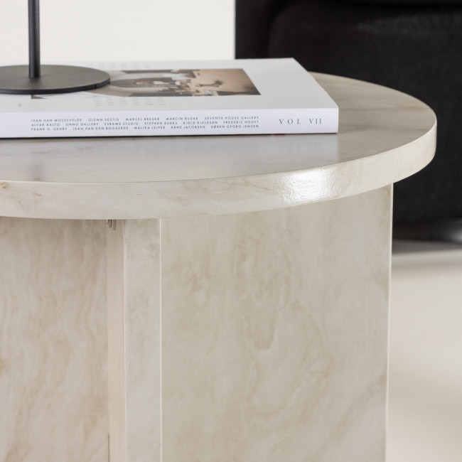 Alesund - Table d'appoint ronde effet marbre ø50cm